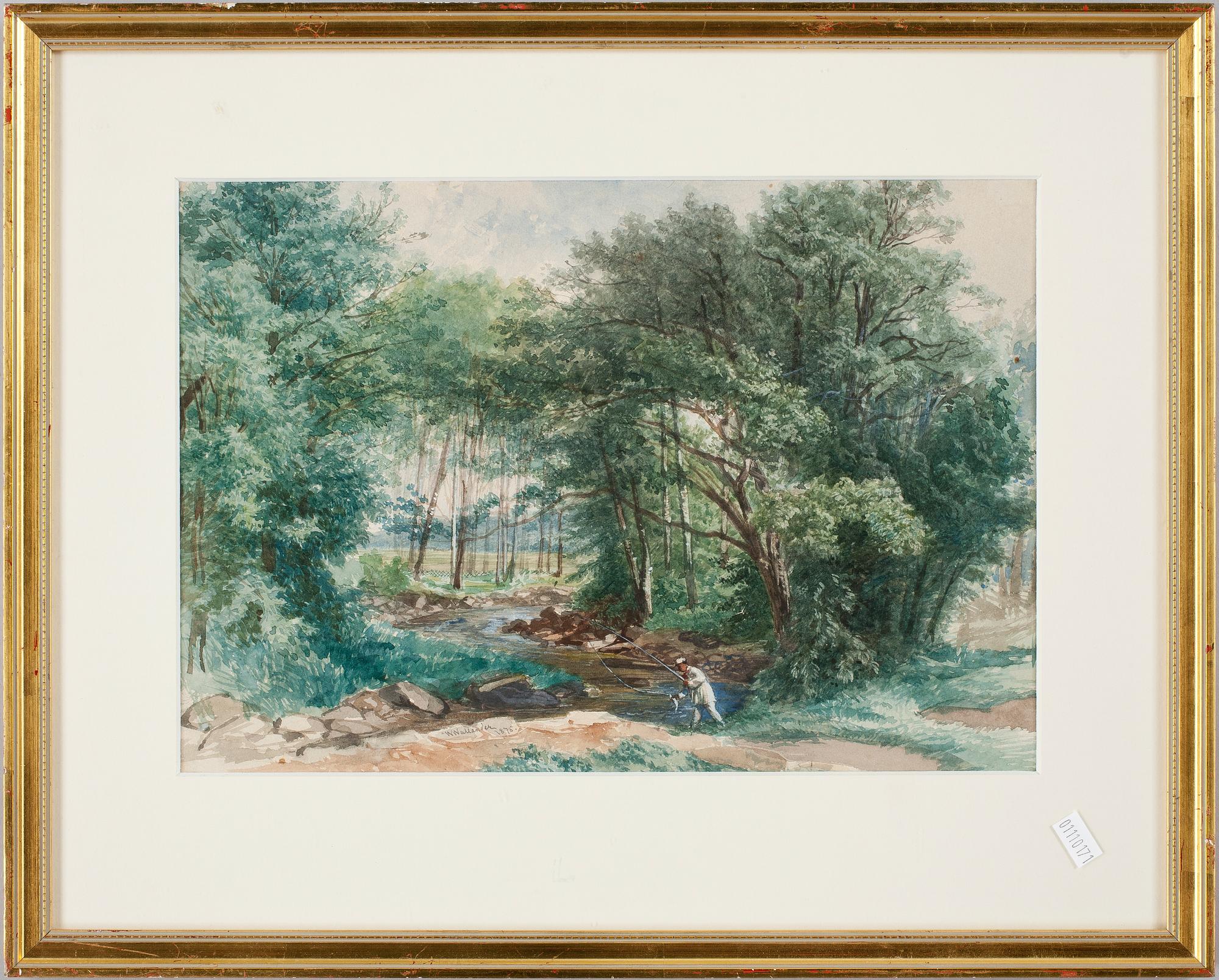 JOSEF WILHELM WALLANDER, akvarell, sign o dat 76.
