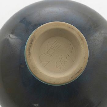 Stig Lindberg, a bowl on foot, Gustavsberg Studio, 1972.