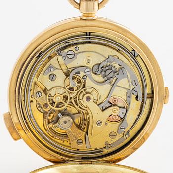 Pocket watch, repeater, calendar, chronograph, hunter, 59 mm.