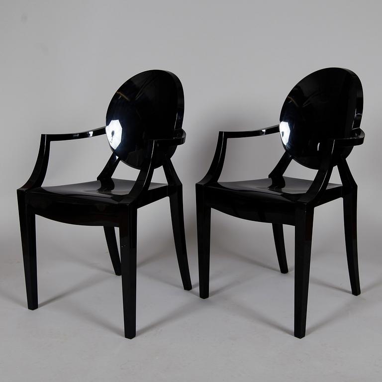 KARMSTOLAR, 1 par, "Louis Ghost", Philippe Starck för Kartell.