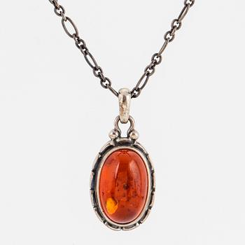 GEORG JENSEN, Pendant of the year 2001, with amber.