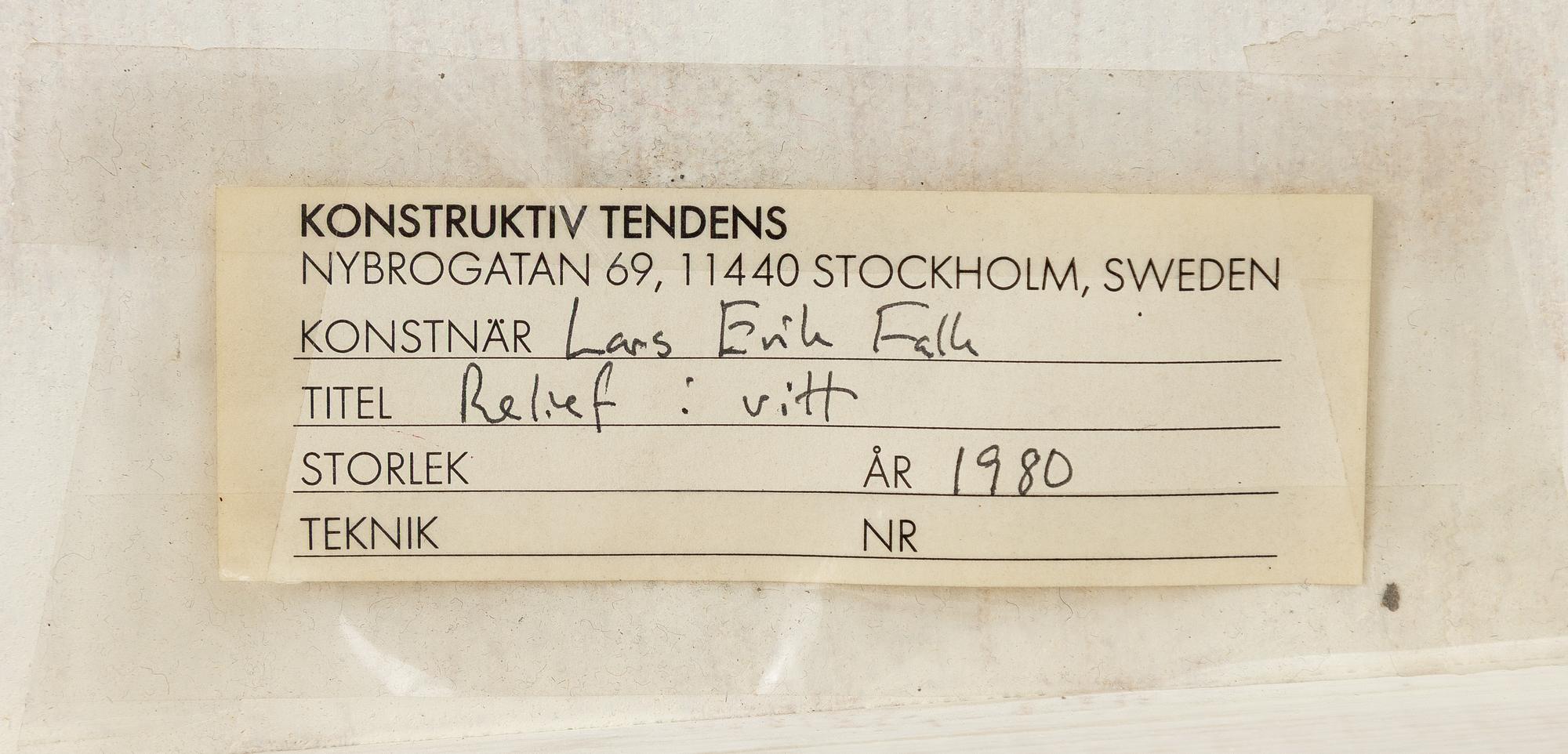 Lars Erik Falk, "Relief i vitt 52".