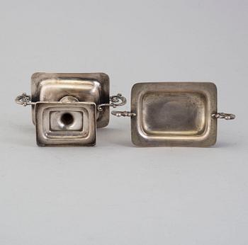A pair of silver saltcellars, Pogorzelski, Warsawa, 1859.