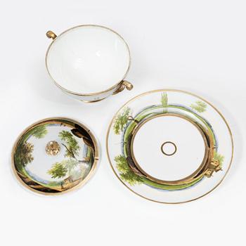 Service, 23 pieces, porcelain, Empire, first half of the 19th century.