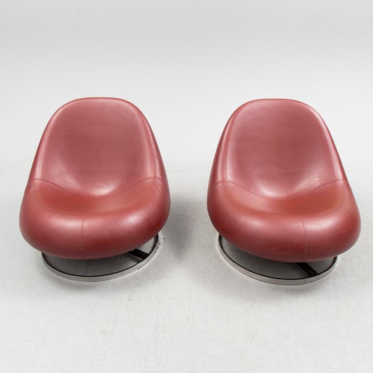 A pair of 'Flow' easy chairs designed by Anders Hjelm for Johanson Design, Markaryd.