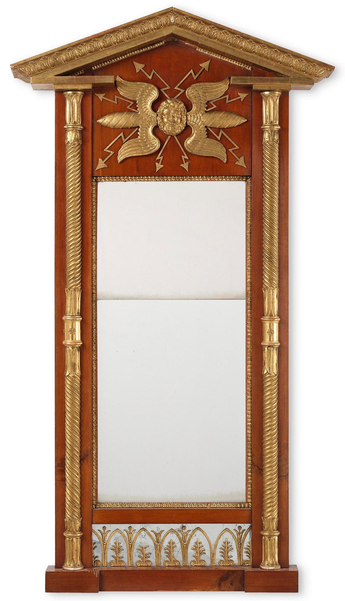 Spegel, av Johan Martin Berg  (spegelfabrikör i Göteborg 1803-37), Empire.