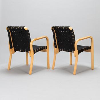 Alvar Aalto, A set of three armchairs model 45 for Artek late 20th century.