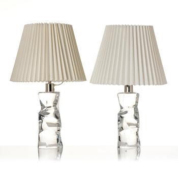 Olle Alberius, a pair of table lamps model "2214/271", Orrefors, 1960-70s.