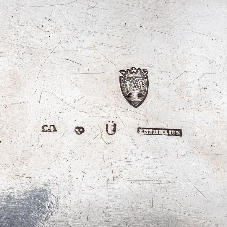 A Swedish 19th century silver sugar-casket, mark of Adolf Zethelius, Stockholm 1826.