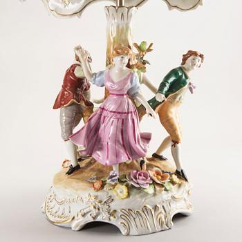 A PMP (Porcelain Manufactory Plaue) table lamp, Germany, later part of the 20th century.