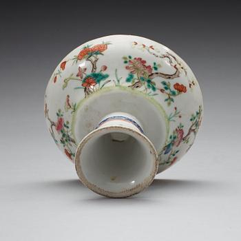 A famille rose stem cup, Qing dynasty, late 19th Century.