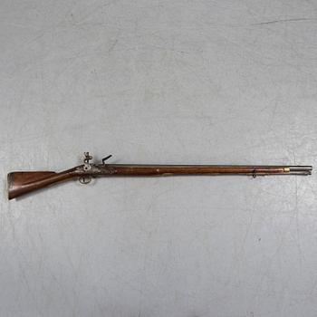 A British military late 18th century flintlock musket.