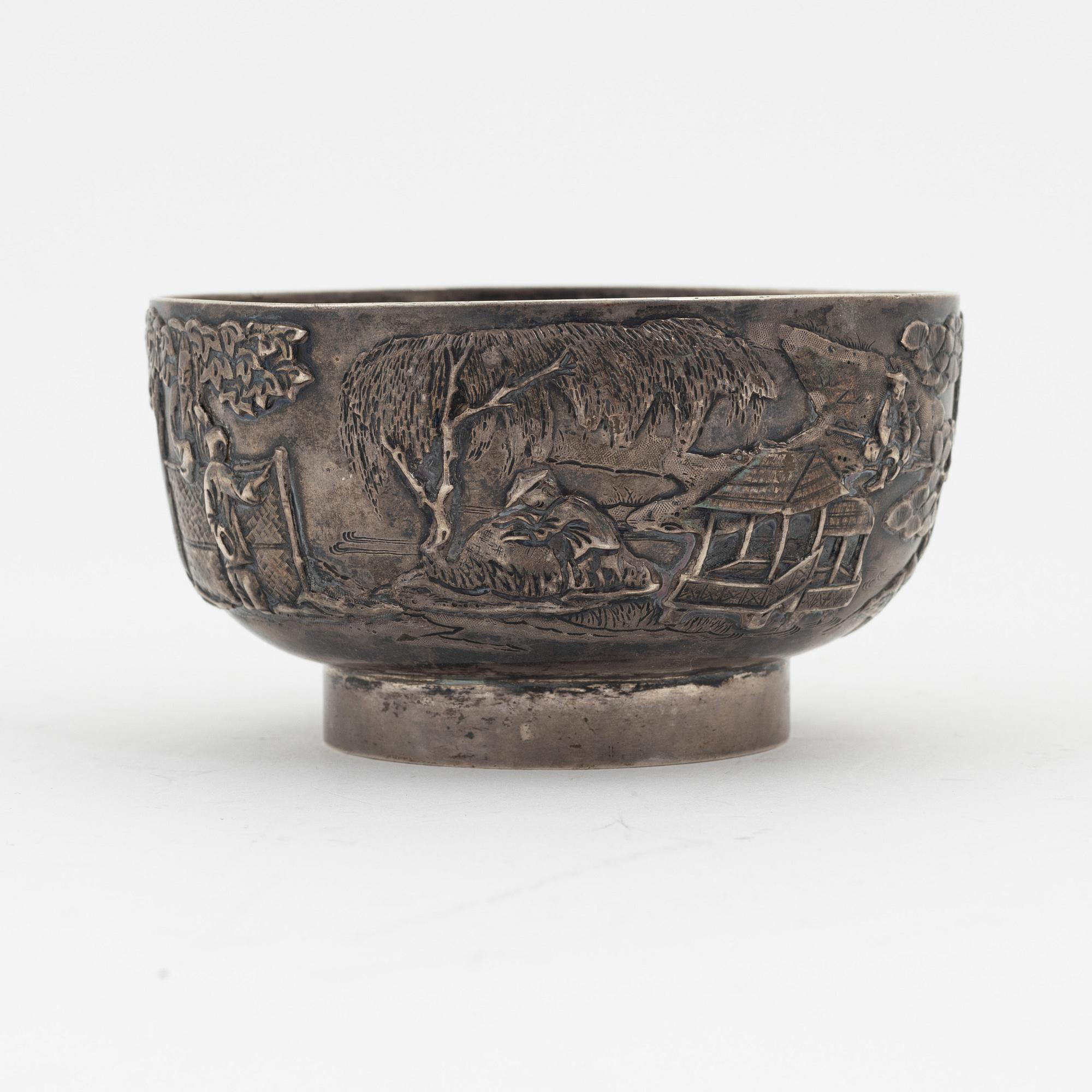 Skål, silver. Kina, tidigt 1900-tal.