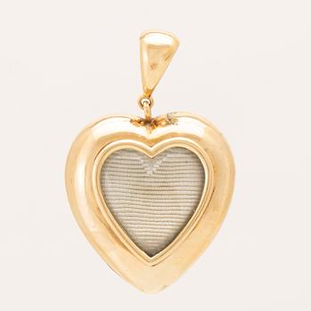 Berlock 9K guld samt emalj med rosenslipade diamanter.