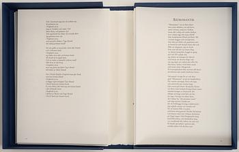 Gösta Werner, "Visor av Evert Taube", kassetter, 2 st, med 62 färglitografier, 1989, signerade.