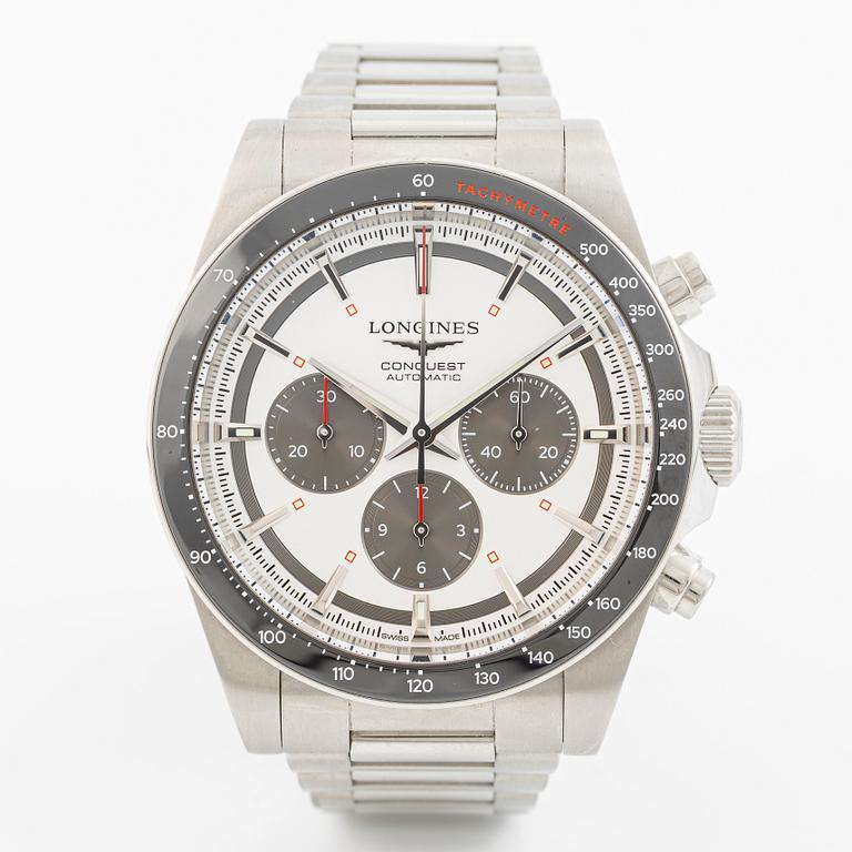 Longines, Conquest, chronograph, wristwatch, 42 mm.