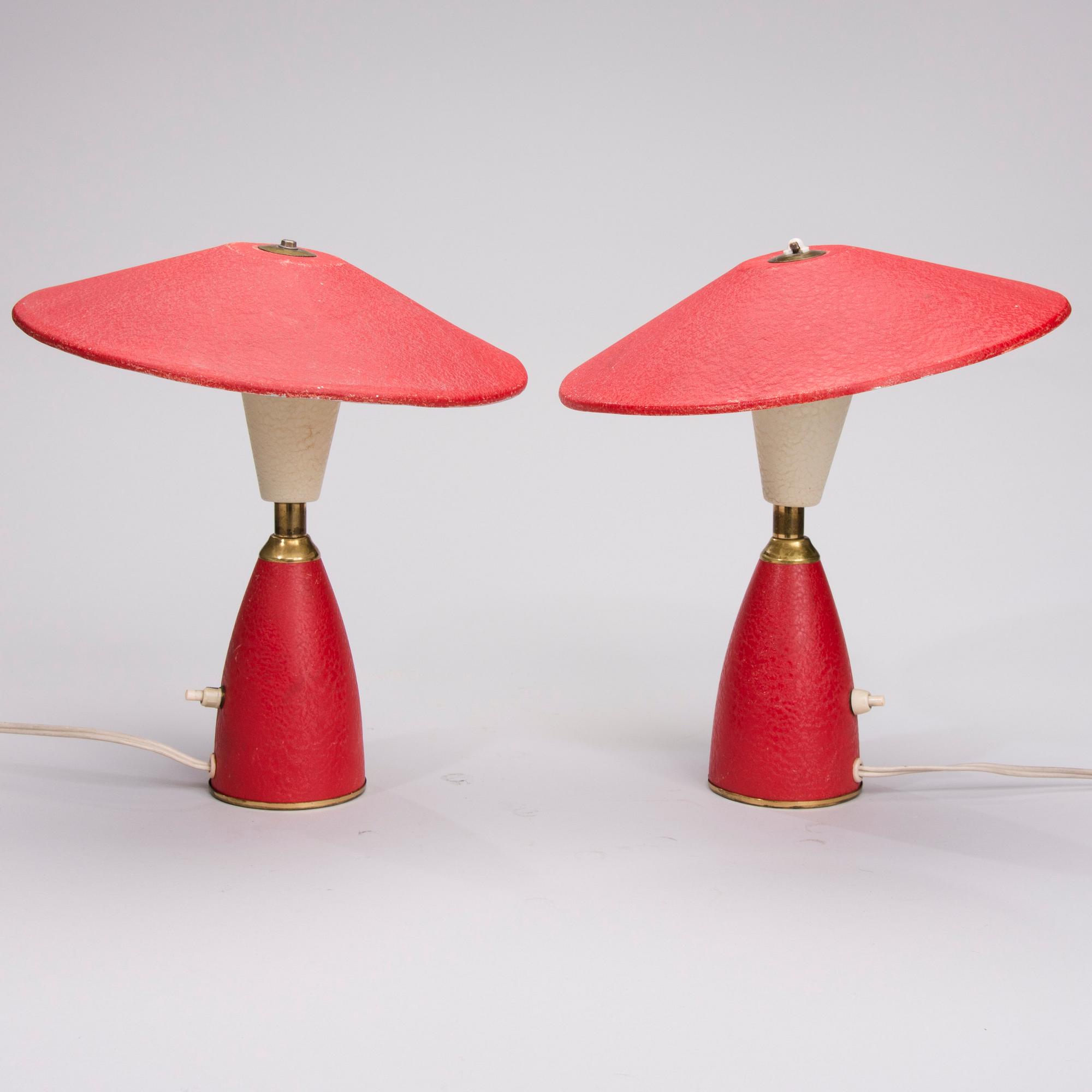 BORDSLAMPOR, ETT PAR, Valinte, 1950-tal. Stämpelmärkta.