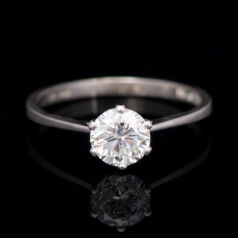 A RING, brilliant cut diamond, 18K white gold.