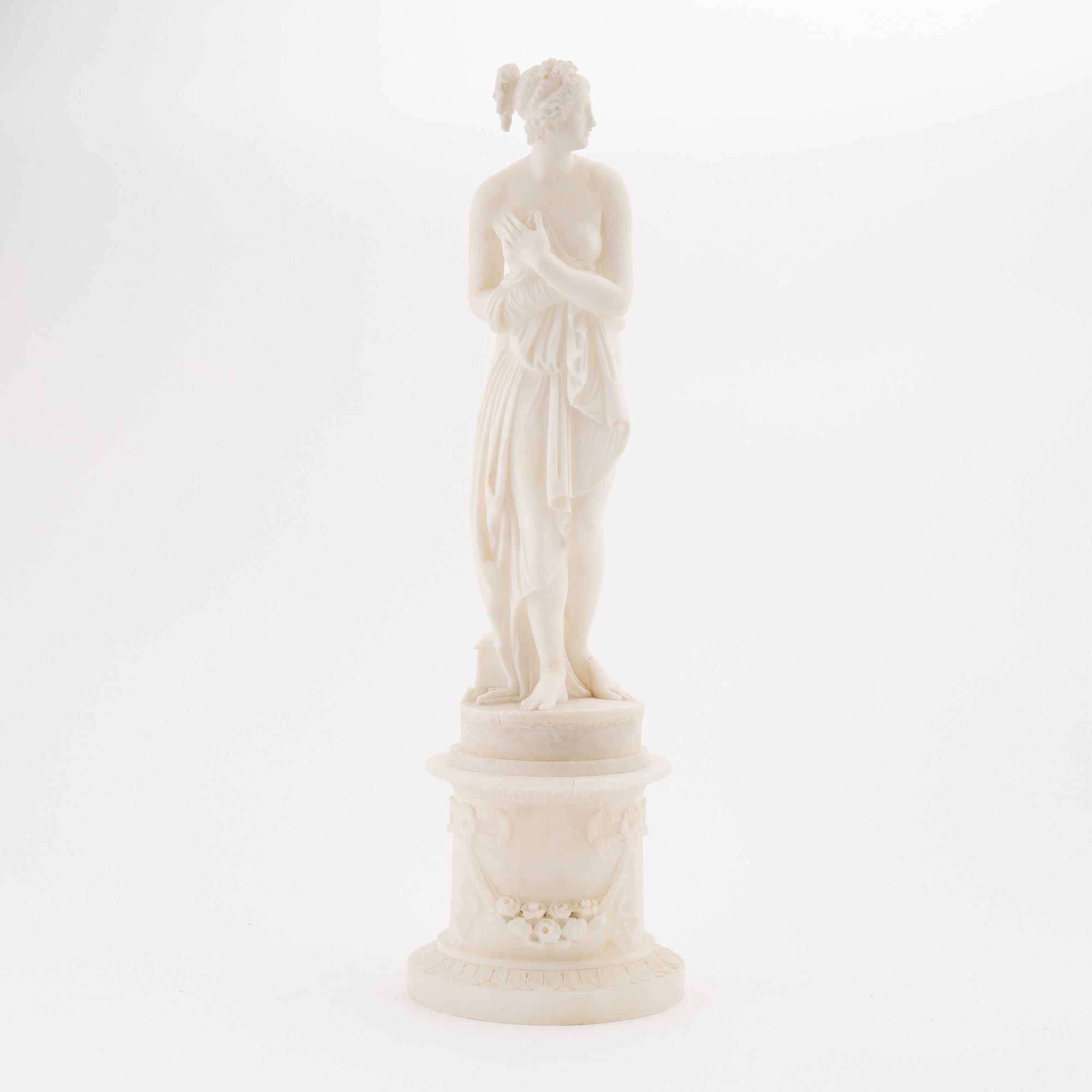 Antonio Canova, efter. Skulptur. Alabaster. Total höjd 69 cm.