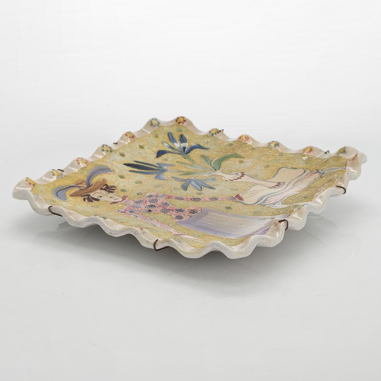 Birger Kaipiainen, väggrelief, stengods, signerad Kaipiainen 1945 Arabia.