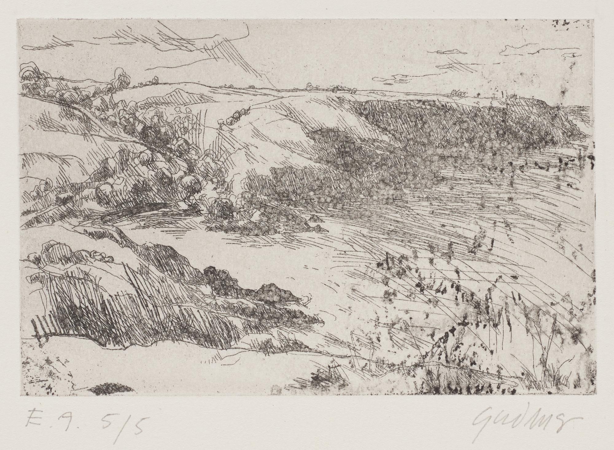 Gudmar Olovson, etching. Signed Gudmar and numbered EA 5/5 in pencil.