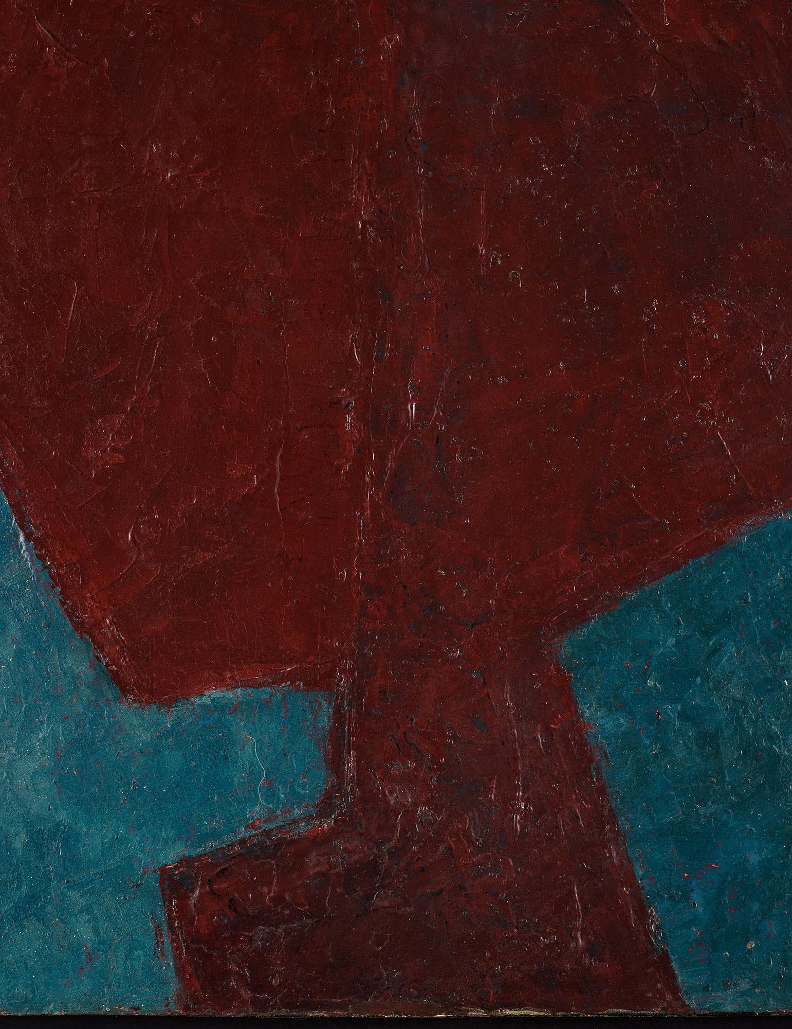 Serge Poliakoff, "Composition abstraite grenat et Bleu".