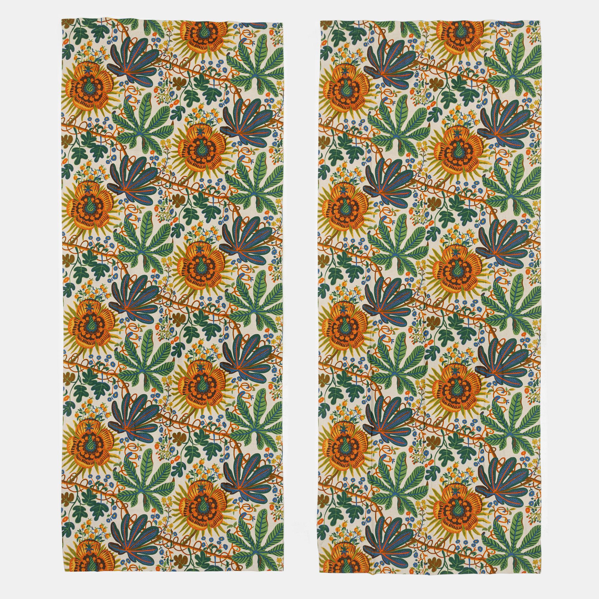 Josef Frank, gardinlängder, ett par, "Aralia", Firma Svenskt Tenn.
