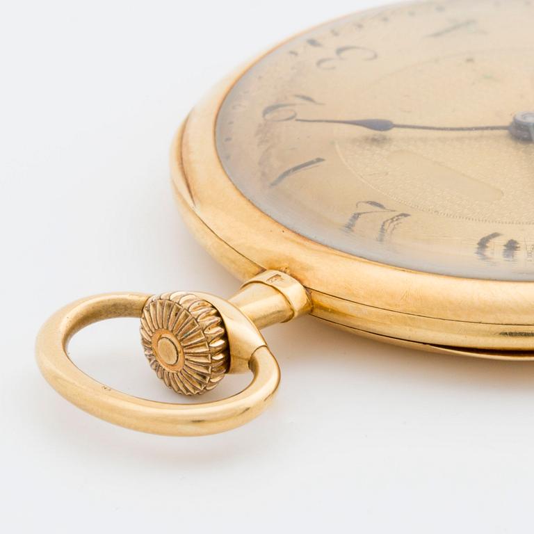 POCKET WATCH, Chronometer Maxima, 1ère qualité, 18K gold, 47 mm, case engraved.