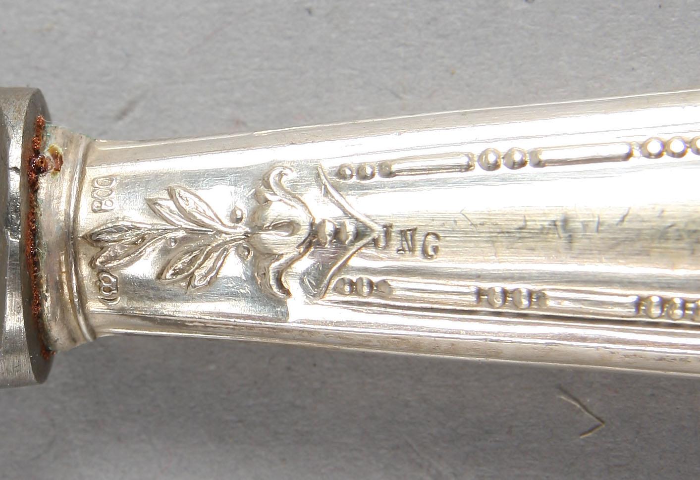 BESTICK, uppsättning, 21 delar, låghaltigt silver, 1900-talets första hälft.