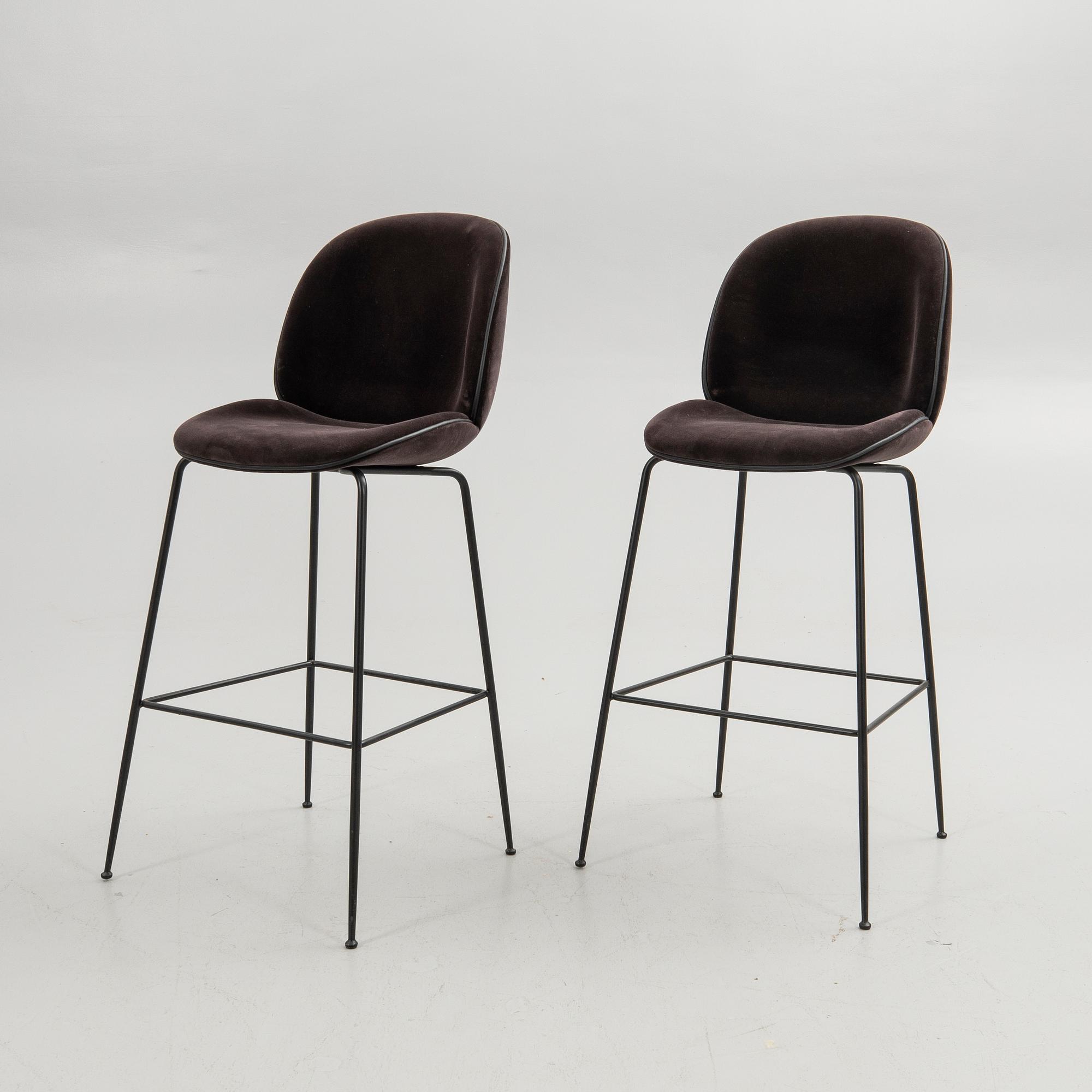 GamFratesi, Bar stools, a pair, "Beetle Bar Chair", Gubi, Denmark.