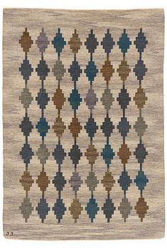 274. Judith Johansson, a carpet, "Regn", flat weave, ca 241 x 170 cm, signed JJ.