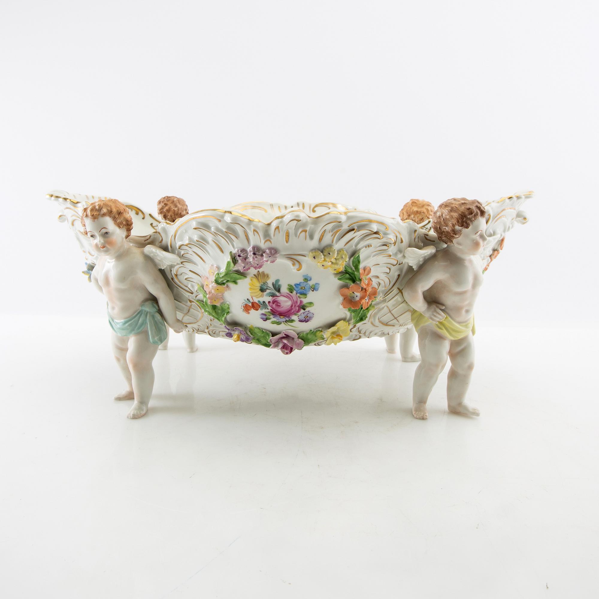 Cup on foot Rococo style Dresden first half of the 20th century porcelain.