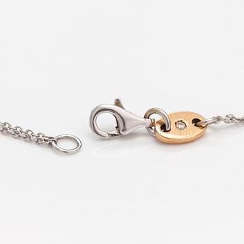 An 18K gold necklace with diamonds ca. 0.60 ct in total. Italy.