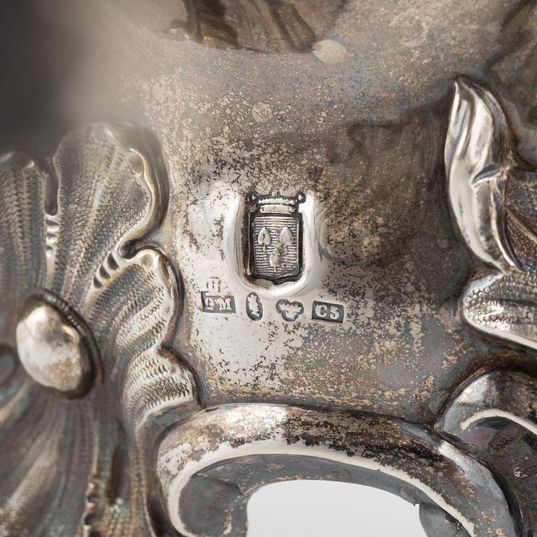 A Swedish silver sugarbowl, bearing the mark of Gustaf Möllenborg, Stockholm, 1857.