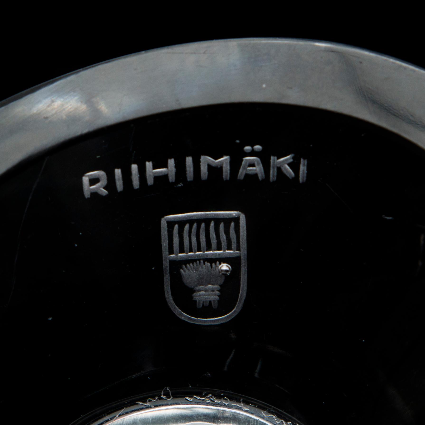 HELENA TYNELL, Five bowls/ash trays Riihimäen Lasi Oy. In production 1949-1958.