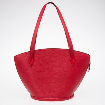 RED EPI LEATHER SAINT JACQUES GM TOTE BAG.