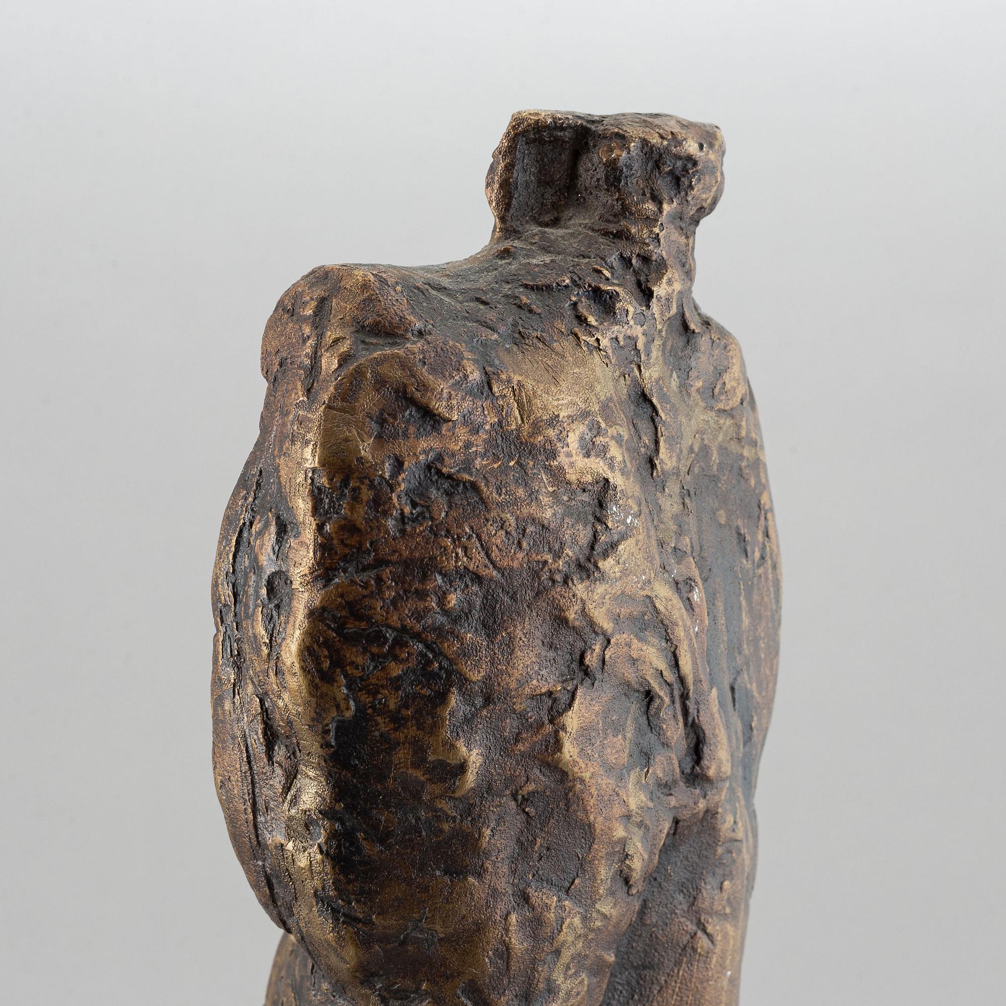 Anna Mizak, a bronze sculpture, signed and dated 1974.