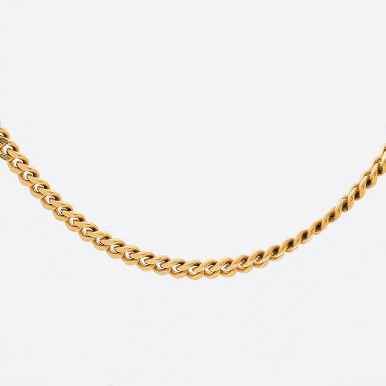 COLLIER 18K guld, pansarlänk, 51,2 g.