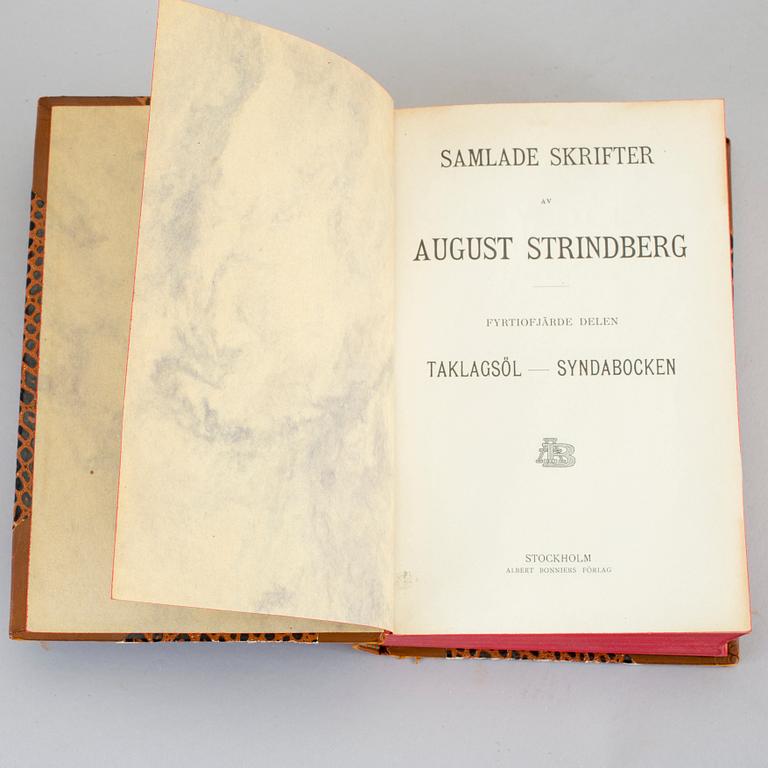 AUGUST STRINDBERGS SAMLADE VERK, 55 vol, 44 delar, Albert Bonniers förlag, Stockholm, 1913-20.