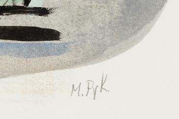 Madeleine Pyk, gouache, signed and dated Nice 1990.
