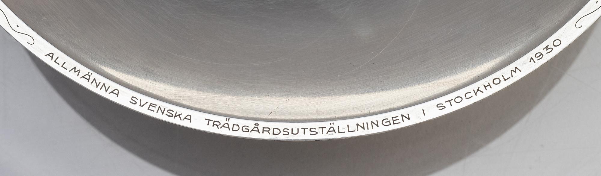 Atelier Borgila, a sterling silver bowl on foot, Stockholm 1930.