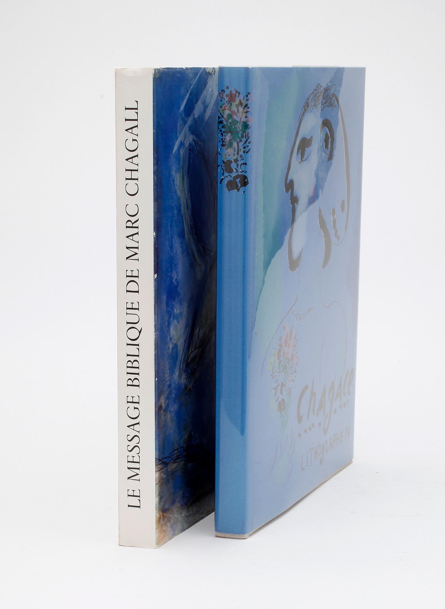 BÖCKER OM MARC CHAGALL, 2st, "Le Message biblique Marc Chagall" resp "Chagall Litographe", Mourlot, Sauret, 1972 o 1974.