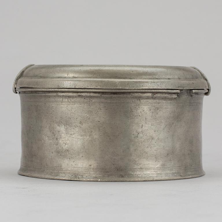 SMÖRASK, tenn, Johan B Sundberg, Göteborg, 1808.