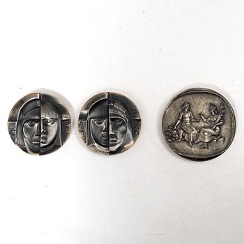 Medals 2 pcs, sterling silver, 1976.