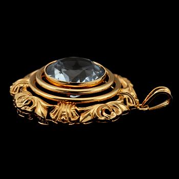 HÄNGE, 18k guld med fasettslipad topas. Vikt 5 g.