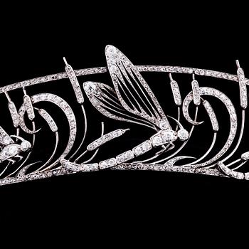 Tiara, Boucheron, 1909, platina med diamanter, signerad Boucheron Paris.