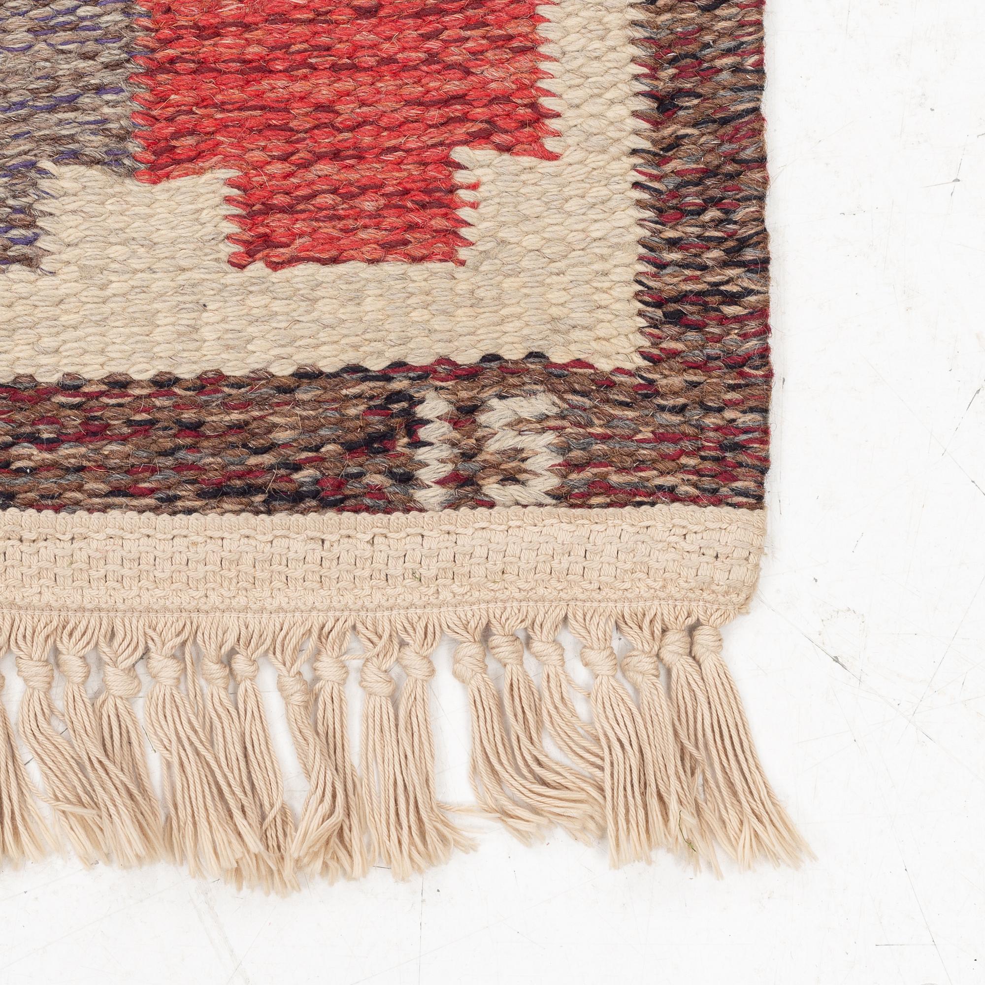 Ingegerd Silow, matta, rölakan, signerad IS, ca 208 x 132 cm.