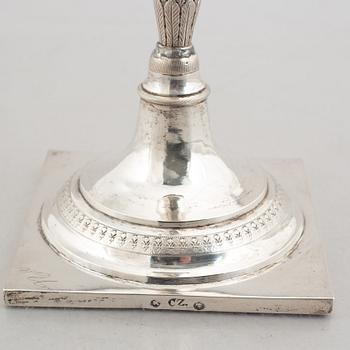 Ljusstake, silver, Berlin 1820-1850.