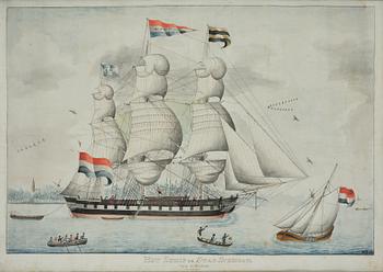 W Rijnbend, 18th century, "The Ship of the City of Schiedam".