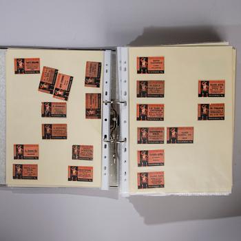 TÄNDSTICKSETIKETTER, ca 1700 st, finska, 1900-tal.